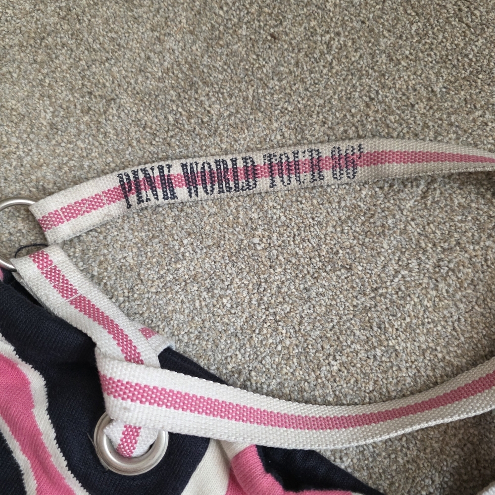 PINK Victorias Secret '86 Tour  Navy Pink Union Jack Tote - Picture 7 of 7